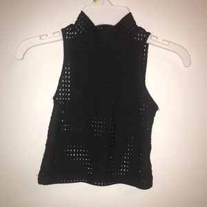 five dancewear black mesh crop top